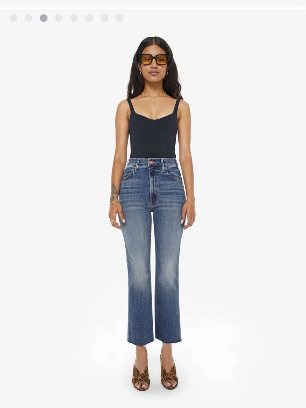 Mother The Hustler Ankle Jeans - Medium Blue